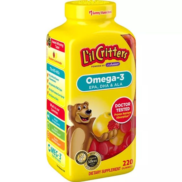 Kẹo gấu dẻo Lil Critters Omega-3 DHA Gummy Fish lọ 220 vi&ecirc;n 1